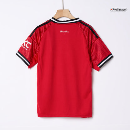 Kid's Manchester United 2025/26 Home Soccer Jersey Full Kit