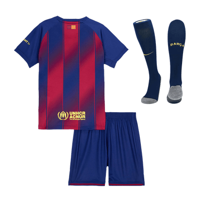 Kid's Barcelona 2025/26 Home Soccer Jersey Full Kit [PREMIUM]