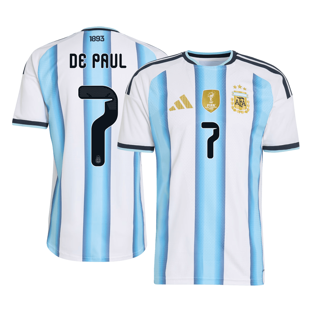 DE PAUL #7 Men's Argentina World Cup 2026 Player Version Home Soccer Jersey - Slim Fit