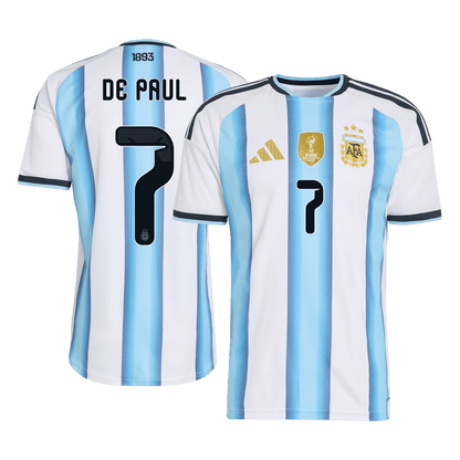 DE PAUL #7 Men's Argentina World Cup 2026 Player Version Home Soccer Jersey - Slim Fit