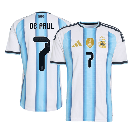 DE PAUL #7 Men's Argentina World Cup 2026 Player Version Home Soccer Jersey - Slim Fit