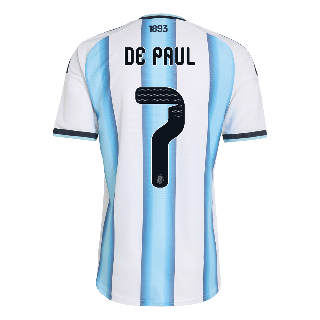 DE PAUL #7 Men's Argentina World Cup 2026 Player Version Home Soccer Jersey - Slim Fit