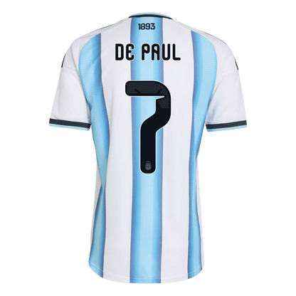 DE PAUL #7 Men's Argentina World Cup 2026 Player Version Home Soccer Jersey - Slim Fit