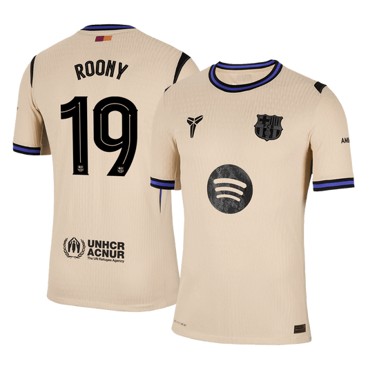 ROONY #19 Men's Barcelona UCL 2025/26 Player Version Away Soccer Jersey - Slim Fit