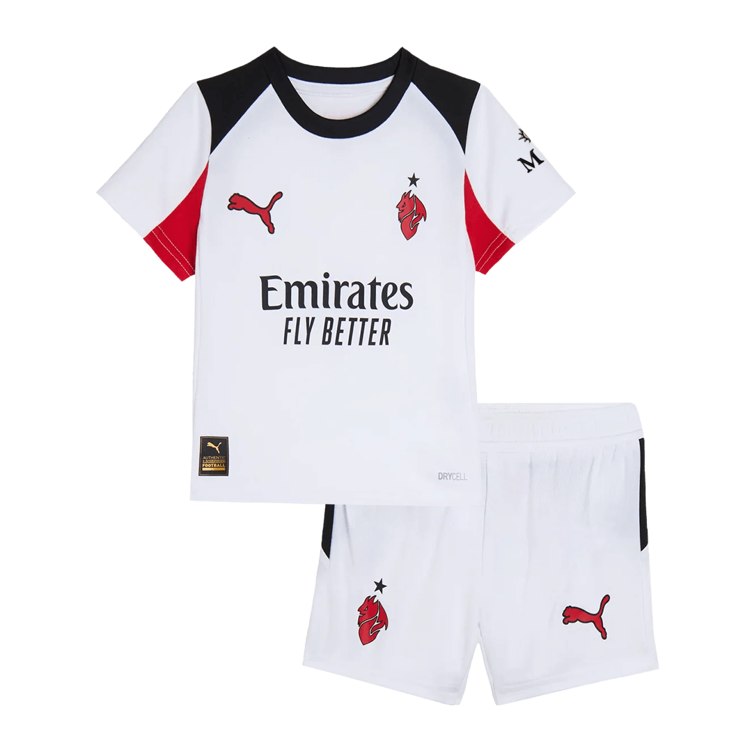 Kid's AC Milan 2025/26 Away Soccer Jersey Kit