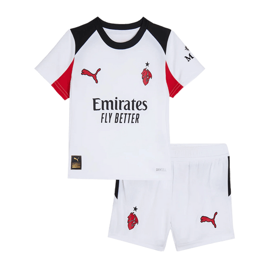 Kid's AC Milan 2025/26 Away Soccer Jersey Kit