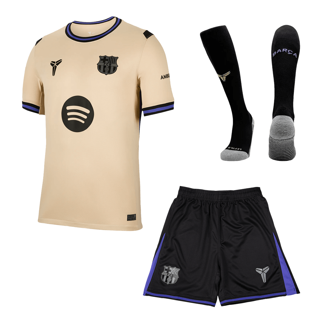 Men's Barcelona 2025/26 Away Soccer Jersey Full Kit