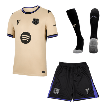 Men's Barcelona 2025/26 Away Soccer Jersey Full Kit