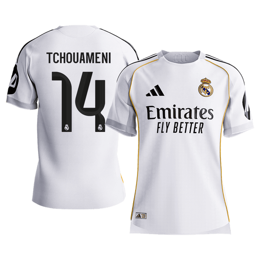 TCHOUAMENI #14 Men's Real Madrid 2025/26 Player Version Home Soccer Jersey - Slim Fit [PREMIUM]