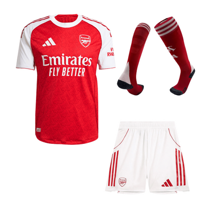 Men's Arsenal 2025/26 Player Version Home Soccer Jersey Full Kit - Slim Fit