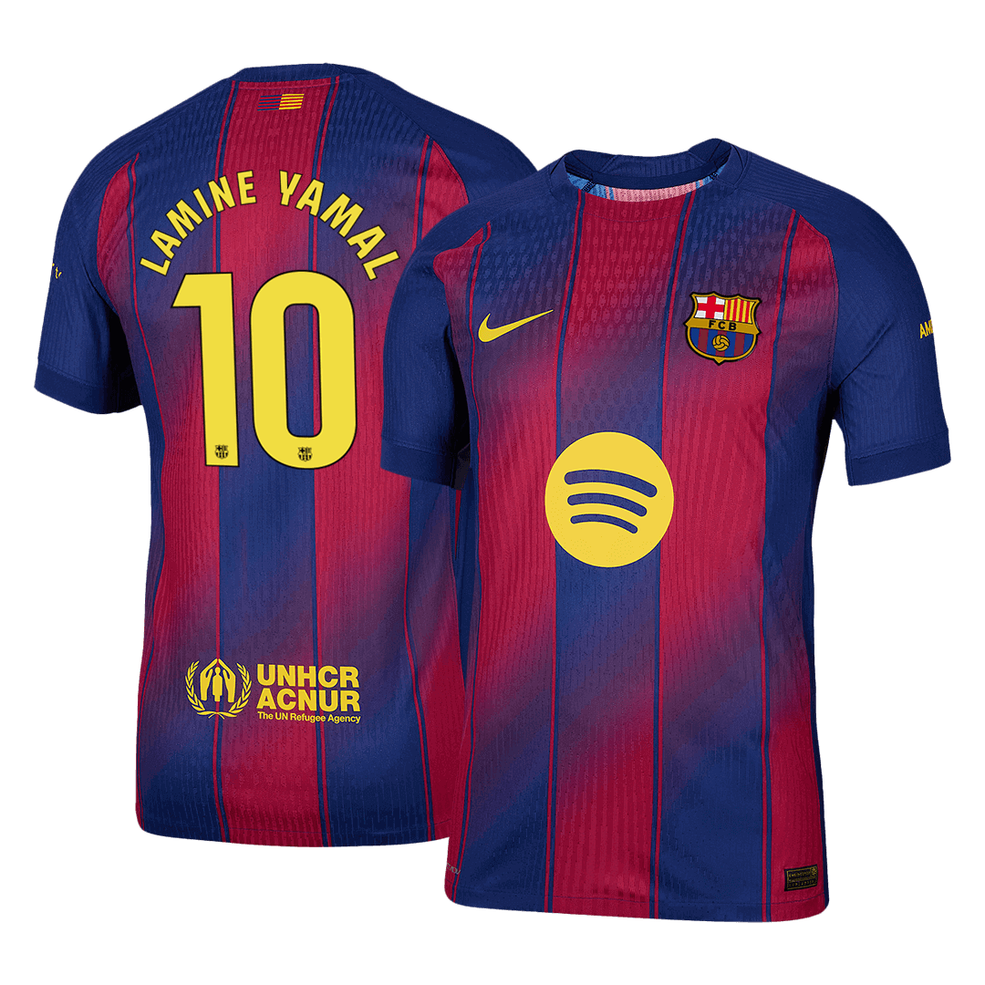 LAMINE YAMAL #10 Men's Barcelona 2025/26 Player Version Home Soccer Jersey - Slim Fit