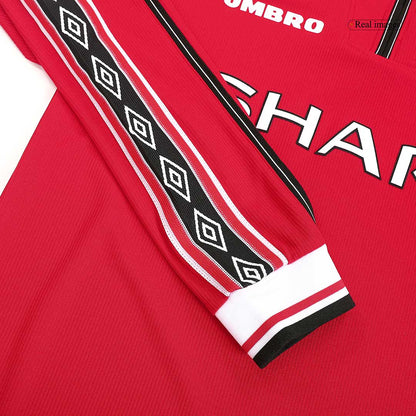 Retro Men's Manchester United 1998/99 Home Long Sleeve Soccer Jersey