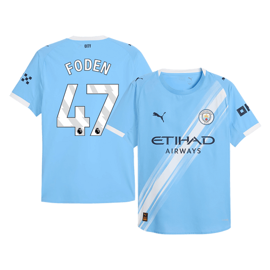 FODEN #47 Men's Manchester City 2025/26 Player Version Home Soccer Jersey - Slim Fit