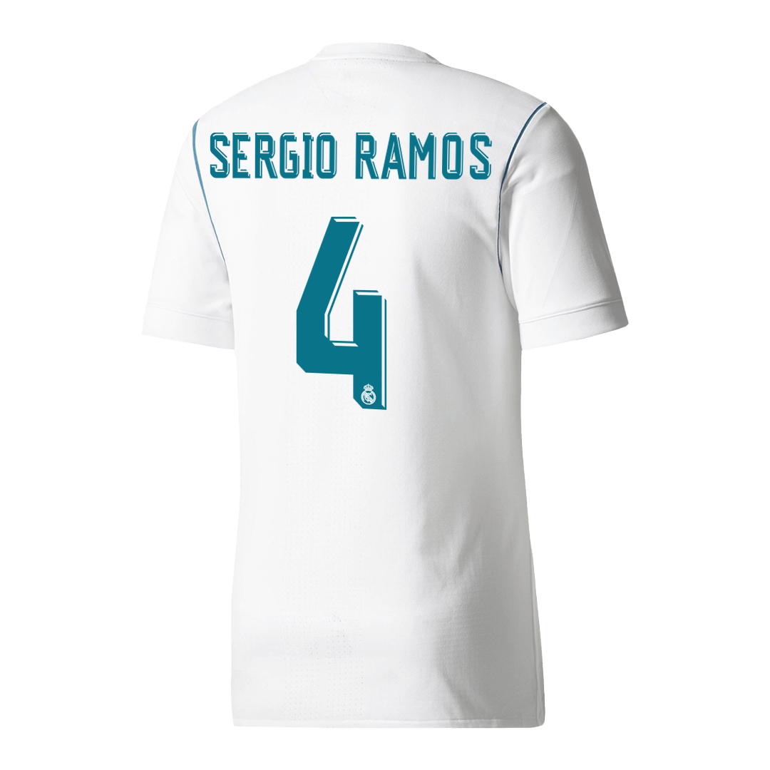 Retro SERGIO RAMOS #4 Men's Real Madrid 2017/18 Home Soccer Jersey