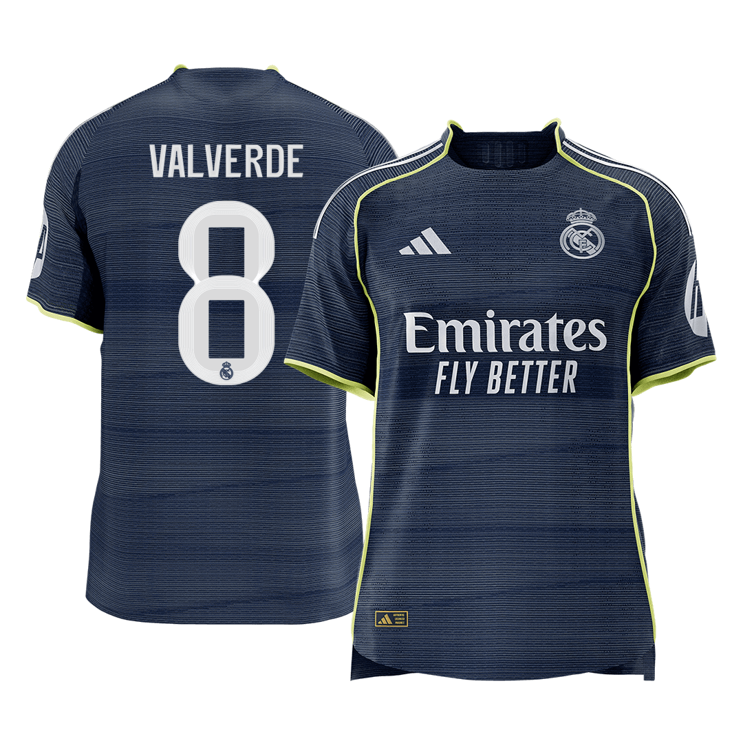 VALVERDE #8 Men's Real Madrid 2025/26 Player Version Away Soccer Jersey - Slim Fit [PREMIUM]