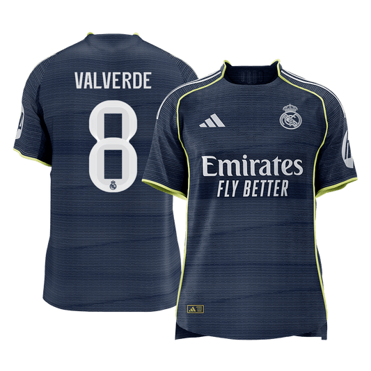 VALVERDE #8 Men's Real Madrid 2025/26 Player Version Away Soccer Jersey - Slim Fit [PREMIUM]