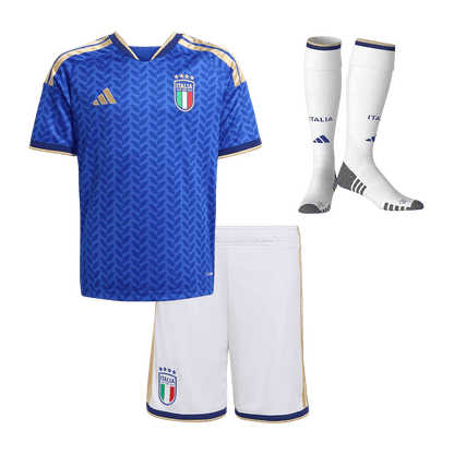 Kid's Italy World Cup 2026 Home Soccer Jersey Full Kit
