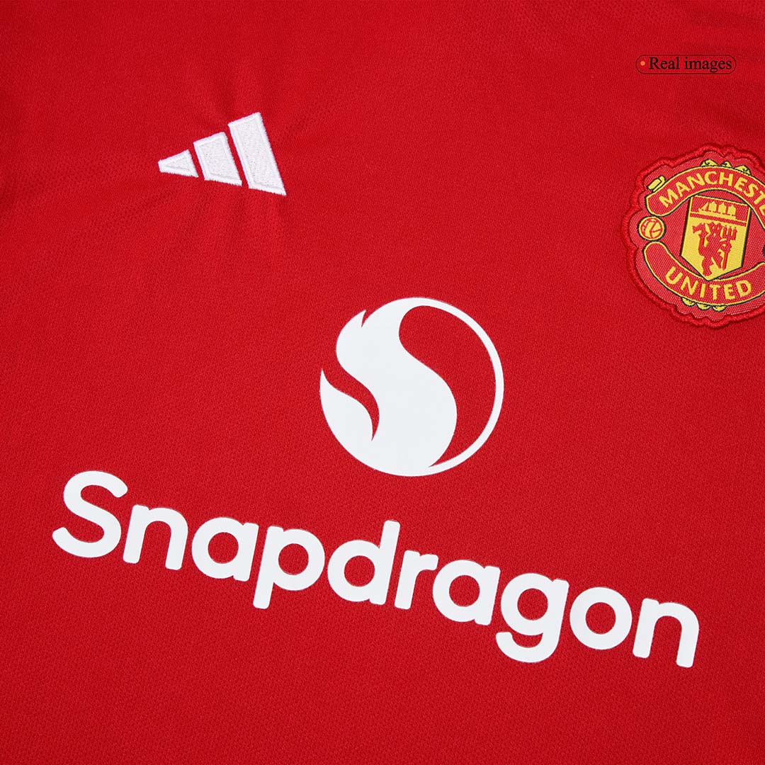 Kid's Manchester United 2025/26 Home Soccer Jersey Full Kit