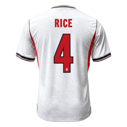 RICE #4 Men's England World Cup 2026 Player Version Home Soccer Jersey - Slim Fit