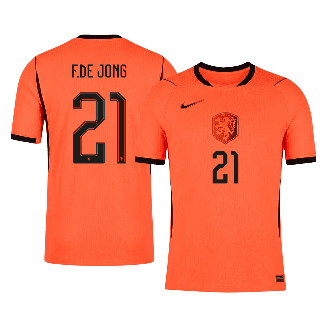 F.DE JONG #21 Men's Netherlands World Cup 2026 Player Version Home Soccer Jersey - Slim Fit