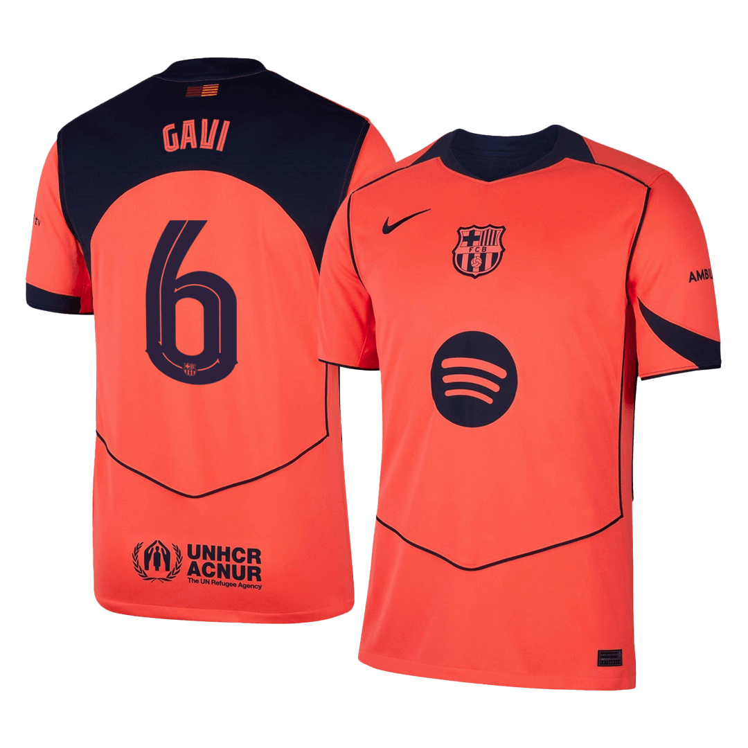 GAVI #6 Men's Barcelona UCL 2025/26 Third Away Soccer Jersey