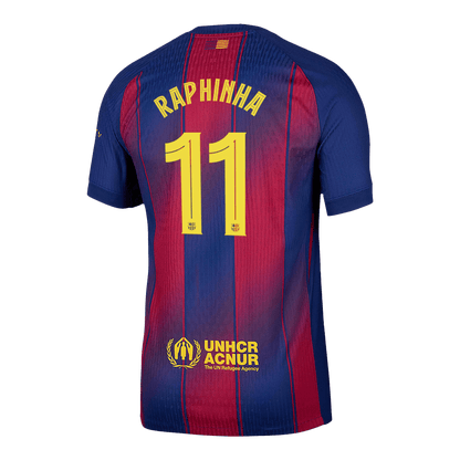 RAPHINHA #11 Men's Barcelona UCL 2025/26 Player Version Home Soccer Jersey - Slim Fit