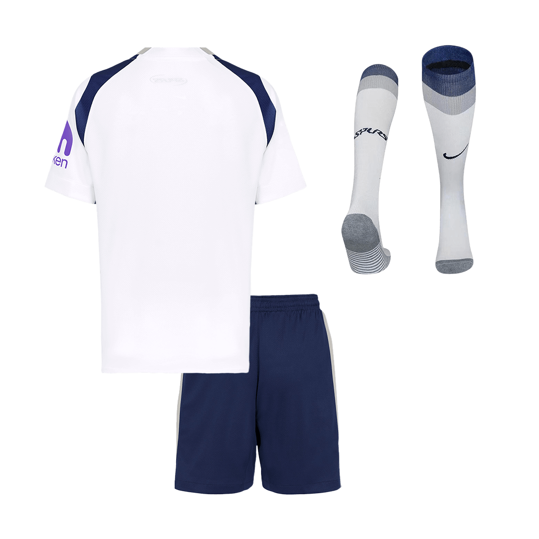 Kid's Tottenham Hotspur 2025/26 Home Soccer Jersey Full Kit