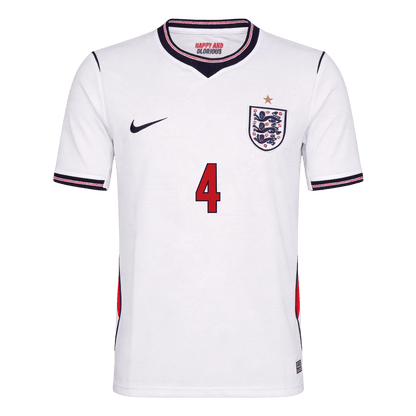 RICE #4 Men's England World Cup 2026 Home Soccer Jersey