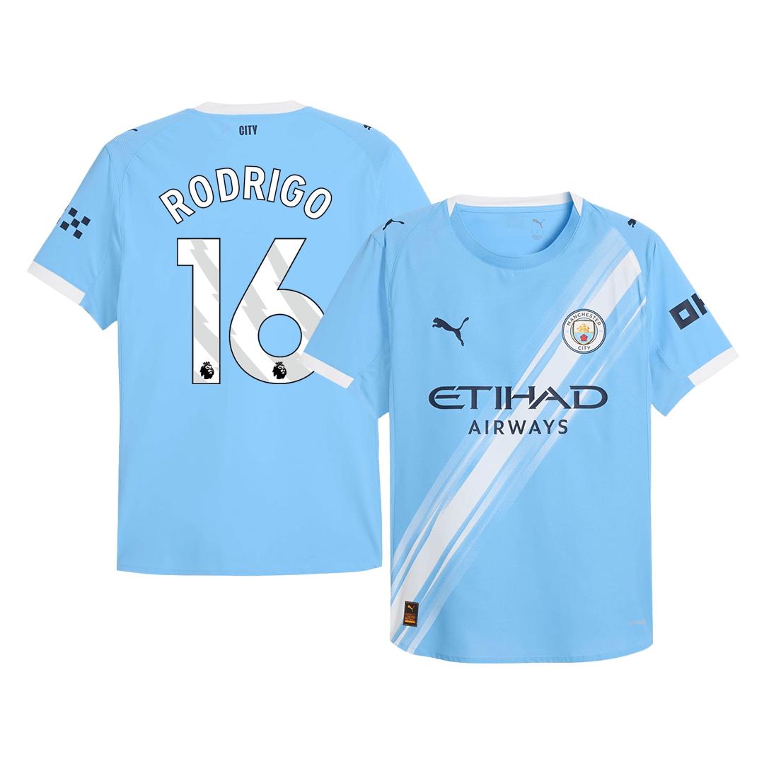RODRIGO #16 Men's Manchester City 2025/26 Player Version Home Soccer Jersey - Slim Fit