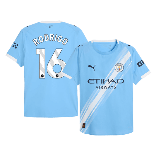 RODRIGO #16 Men's Manchester City 2025/26 Player Version Home Soccer Jersey - Slim Fit