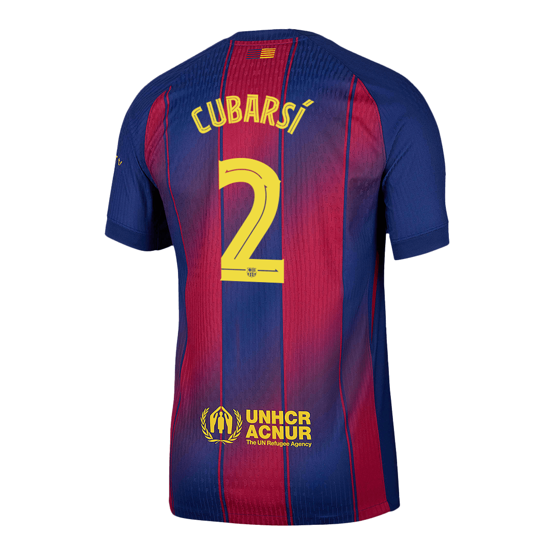 CUBARSÍ #2 Men's Barcelona UCL 2025/26 Player Version Home Soccer Jersey - Slim Fit
