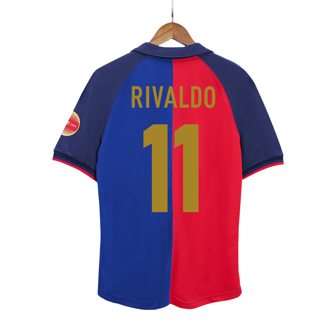 Retro RIVALDO #11 Men's Barcelona 1999/00 Home Soccer Jersey