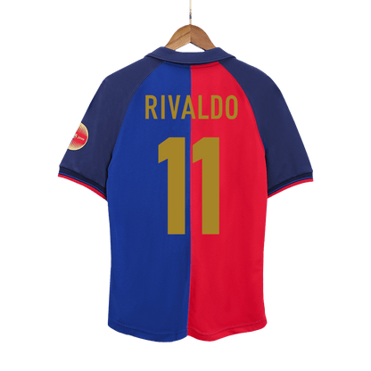 Retro RIVALDO #11 Men's Barcelona 1999/00 Home Soccer Jersey