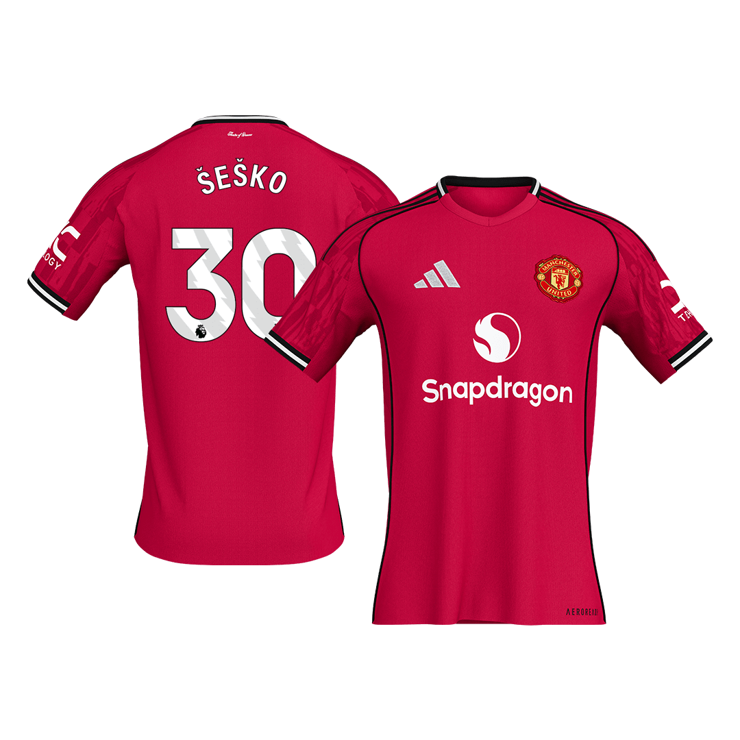 ŠEŠKO #30 Men's Manchester United 2025/26 Home Soccer Jersey [PREMIUM]