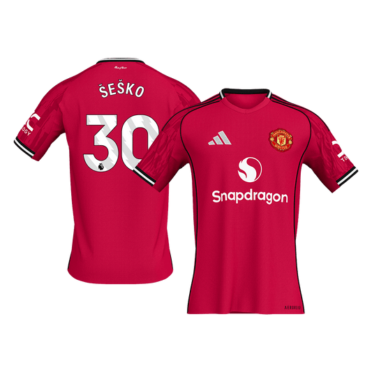 ŠEŠKO #30 Men's Manchester United 2025/26 Home Soccer Jersey [PREMIUM]