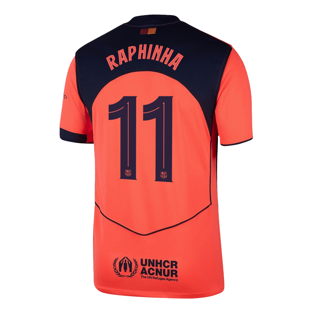 RAPHINHA #11 Men's Barcelona UCL 2025/26 Third Away Soccer Jersey