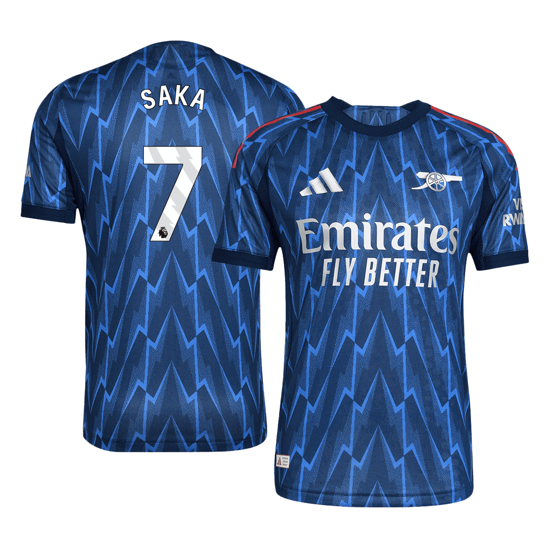 SAKA #7 Men's Arsenal 2025/26 Player Version Away Soccer Jersey - Slim Fit