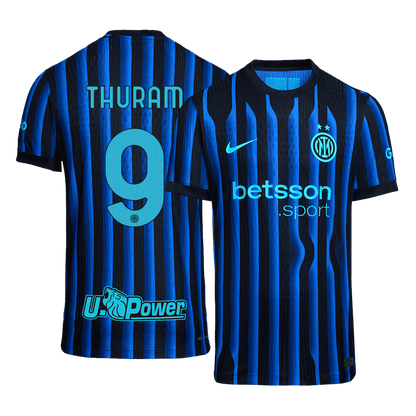 THURAM #9 Men's Inter Milan 2025/26 Player Version Home Soccer Jersey - Slim Fit