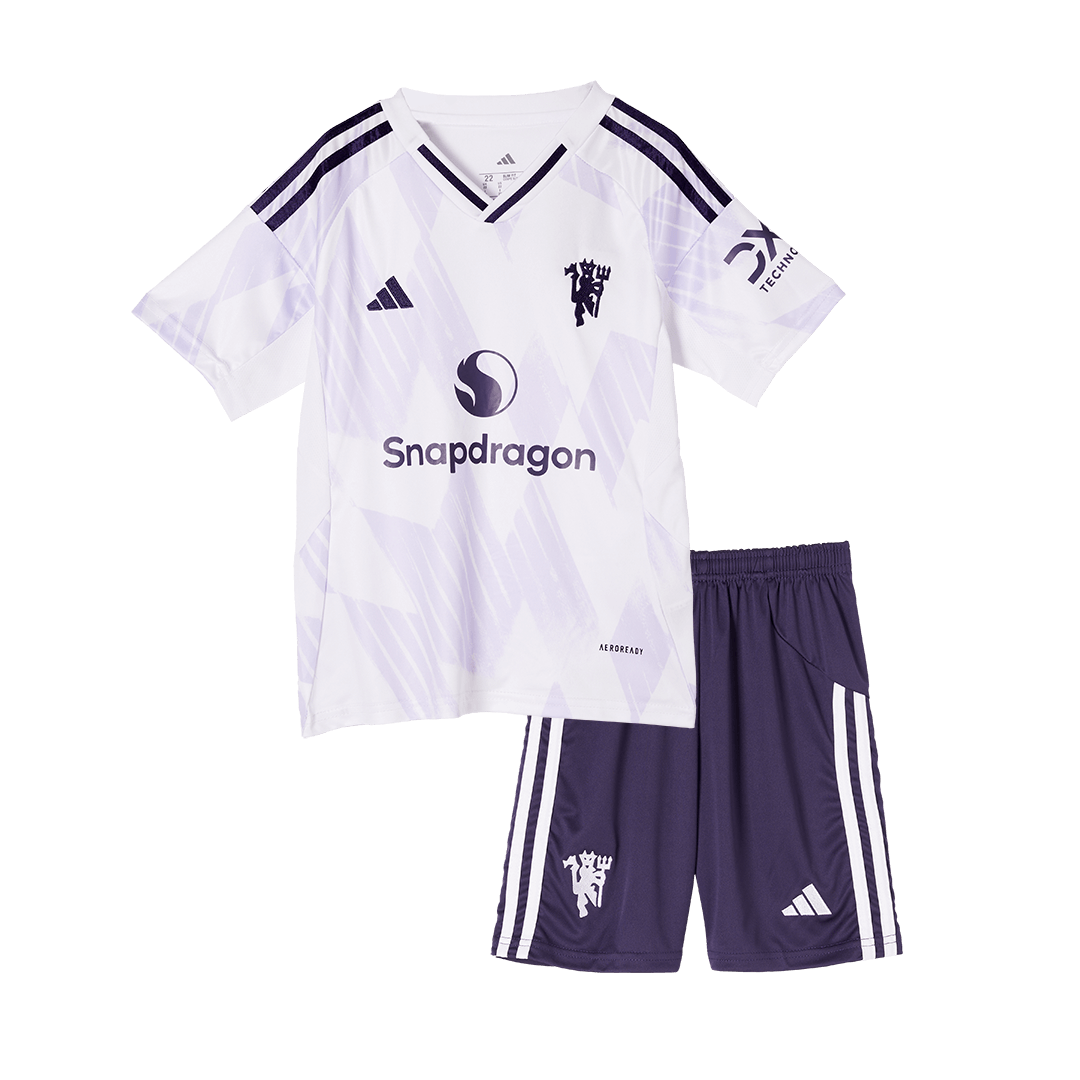 Kid's Manchester United 2025/26 Away Soccer Jersey Kit