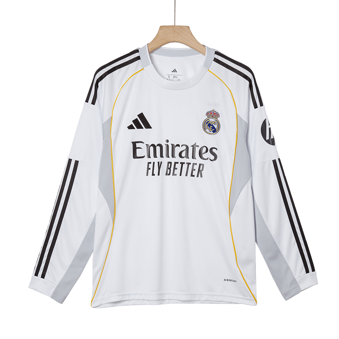 Men's Real Madrid 2025/26 Home Long Sleeve Soccer Jersey