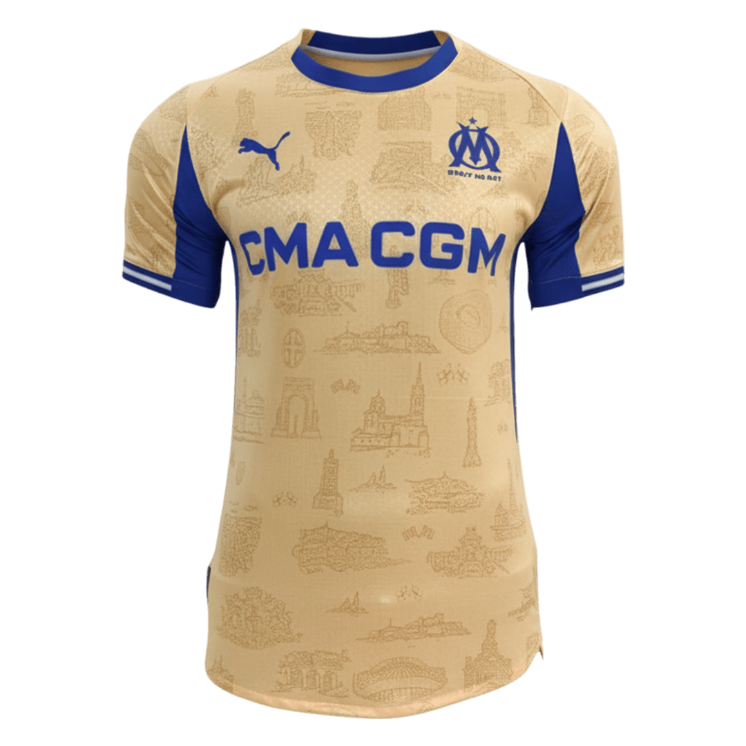 Men's Marseille 2025/26 Player Version Fourth Away Soccer Jersey - Slim Fit