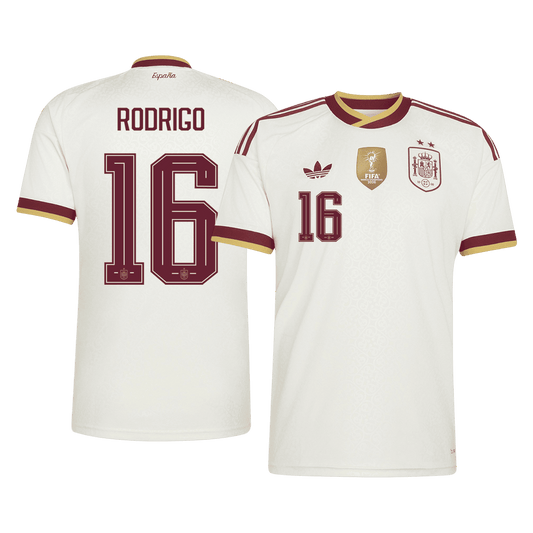 RODRIGO #16 Men's Spain World Cup 2026 Champion Edition Away Soccer Jersey