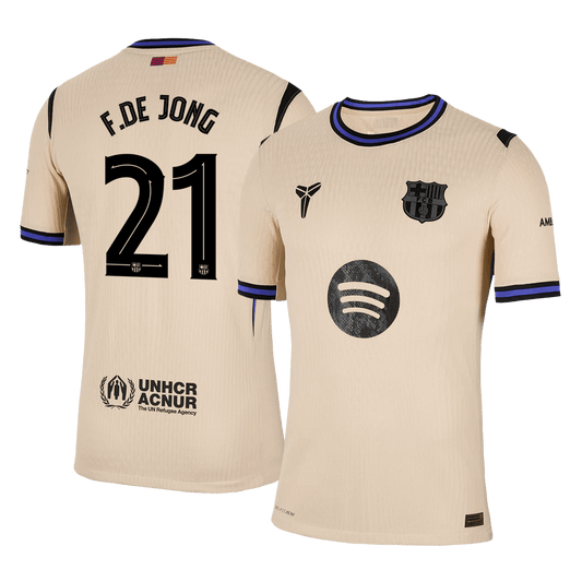 F.DE JONG #21 Men's Barcelona UCL 2025/26 Player Version Away Soccer Jersey - Slim Fit