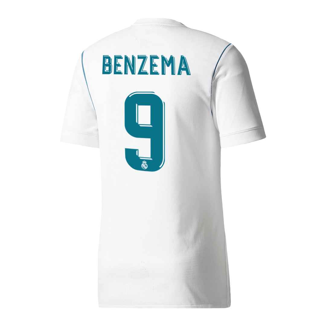 Retro BENZEMA #9 Men's Real Madrid 2017/18 Home Soccer Jersey