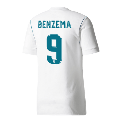 Retro BENZEMA #9 Men's Real Madrid 2017/18 Home Soccer Jersey