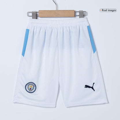 Kid's Manchester City 2025/26 Home Soccer Jersey Full Kit