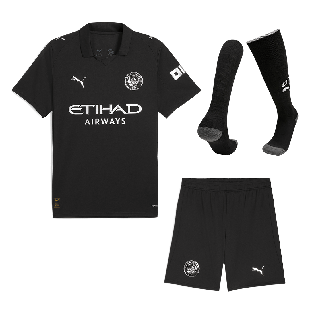 Men's Manchester City 2025/26 Away Soccer Jersey Full Kit