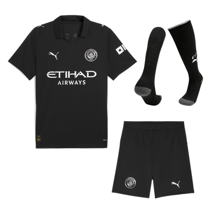 Men's Manchester City 2025/26 Away Soccer Jersey Full Kit