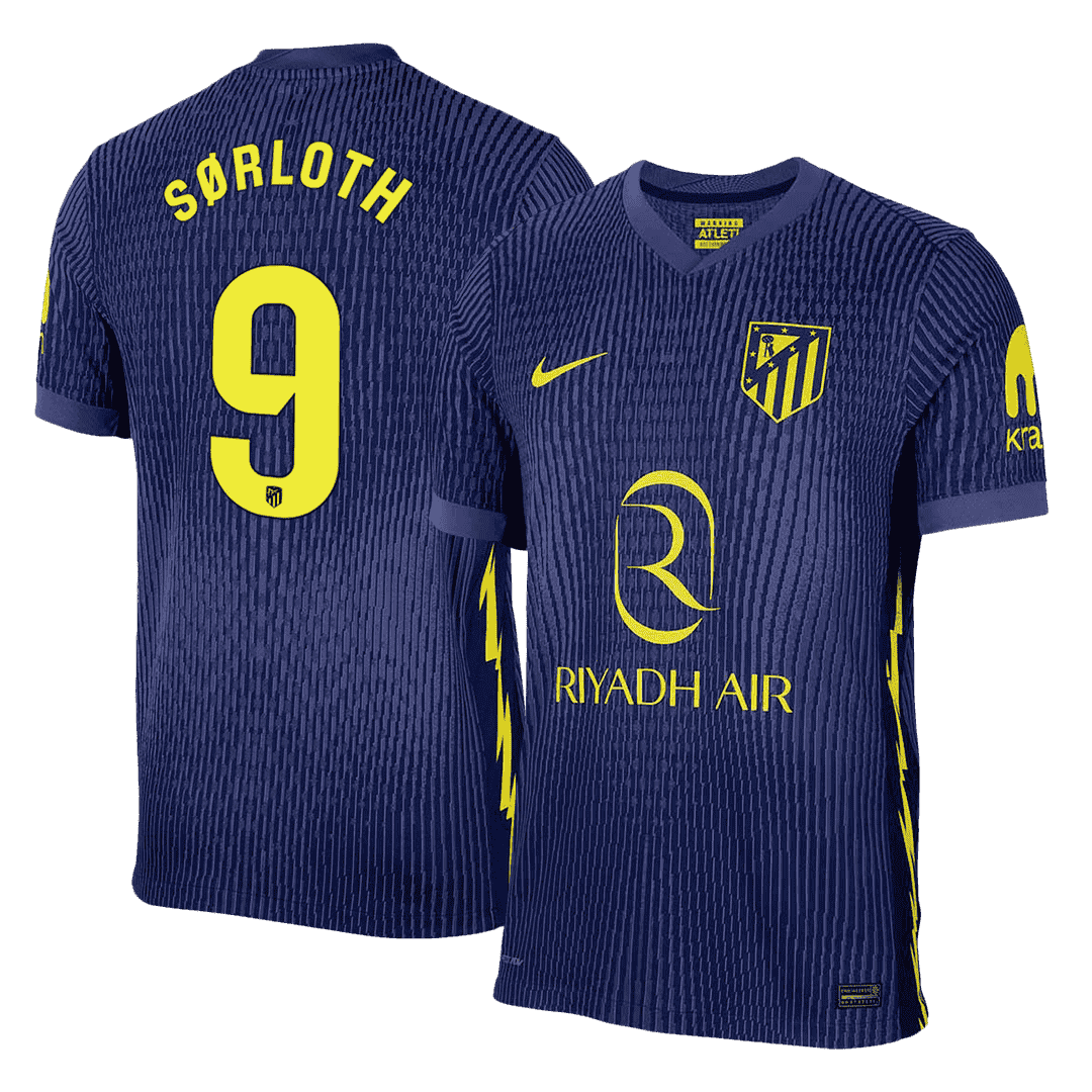 SØRLOTH #9 Men's Atletico Madrid 2025/26 Player Version Away Soccer Jersey - Slim Fit