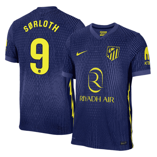 SØRLOTH #9 Men's Atletico Madrid 2025/26 Player Version Away Soccer Jersey - Slim Fit